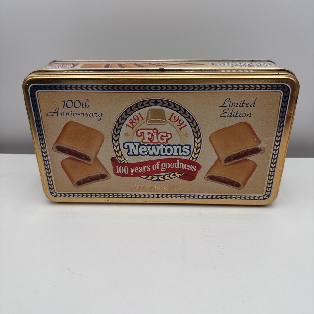 Vintage 1991 Fig Newtons Tin Box, 100th Anniversary Limited Edition, Collectible